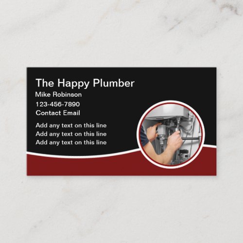 Modern Editable Plumbing Service Business Cards