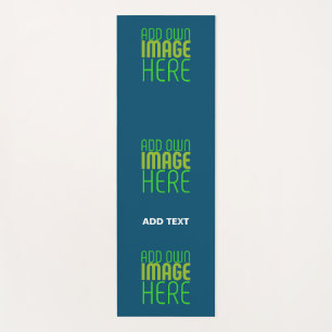 MODERN EDITABLE PRUSSIAN BLUE IMAGE TEXT TEMPLATE YOGA MAT