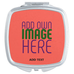 MODERN EDITABLE RED ORANGE IMAGE TEXT TEMPLATE COMPACT MIRROR