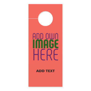 MODERN EDITABLE RED ORANGE IMAGE TEXT TEMPLATE DOOR HANGER