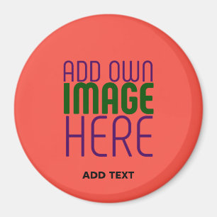 MODERN EDITABLE RED ORANGE IMAGE TEXT TEMPLATE MAGNET