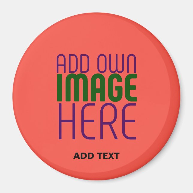 MODERN EDITABLE RED ORANGE IMAGE TEXT TEMPLATE MAGNET (Front)