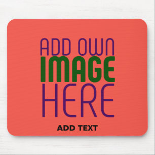 MODERN EDITABLE RED ORANGE IMAGE TEXT TEMPLATE MOUSE PAD