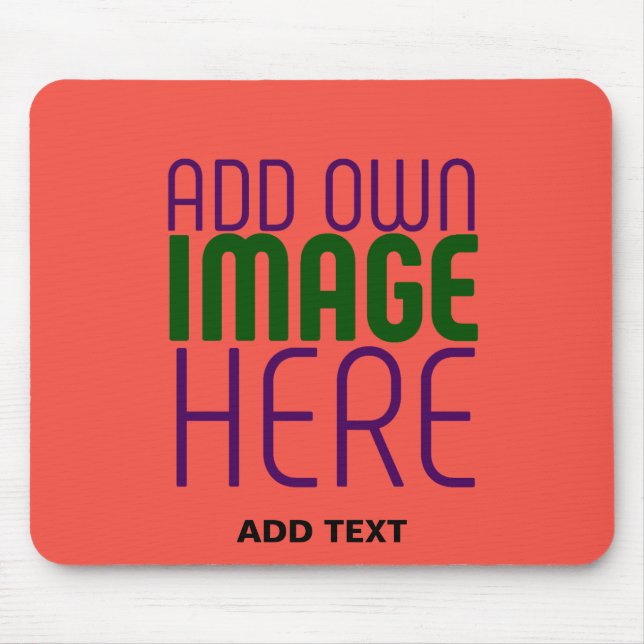MODERN EDITABLE RED ORANGE IMAGE TEXT TEMPLATE MOUSE PAD (Front)