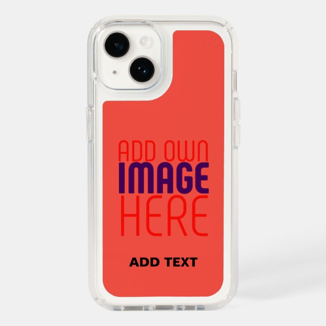 MODERN EDITABLE RED ORANGE IMAGE TEXT TEMPLATE SPECK iPhone CASE (Front)