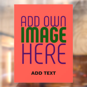 MODERN EDITABLE RED ORANGE IMAGE TEXT TEMPLATE WINDOW CLING