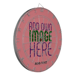 MODERN EDITABLE SALMON PINK IMAGE TEXT TEMPLATE DART BOARD