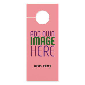 MODERN EDITABLE SALMON PINK IMAGE TEXT TEMPLATE DOOR HANGER
