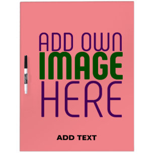 MODERN EDITABLE SALMON PINK IMAGE TEXT TEMPLATE DRY ERASE BOARD