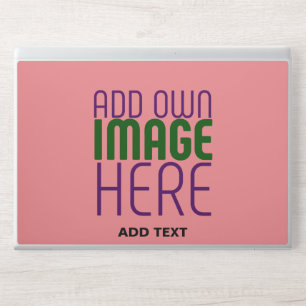 MODERN EDITABLE SALMON PINK IMAGE TEXT TEMPLATE HP LAPTOP SKIN