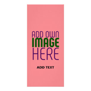 MODERN EDITABLE SALMON PINK IMAGE TEXT TEMPLATE RACK CARD