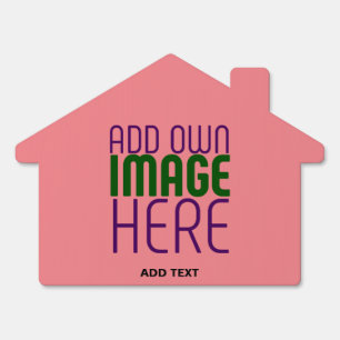 MODERN EDITABLE SALMON PINK IMAGE TEXT TEMPLATE SIGN