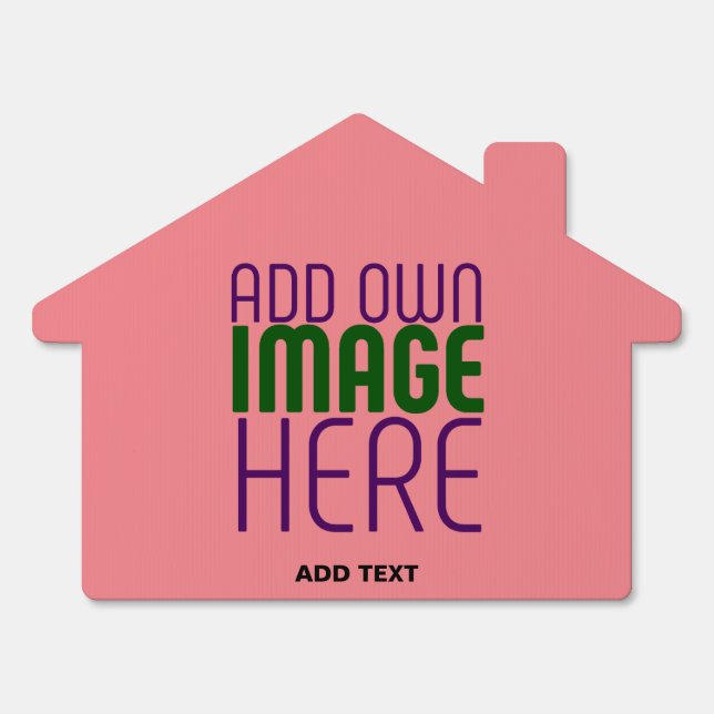 MODERN EDITABLE SALMON PINK IMAGE TEXT TEMPLATE SIGN (Front)