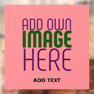 MODERN EDITABLE SALMON PINK IMAGE TEXT TEMPLATE WINDOW CLING
