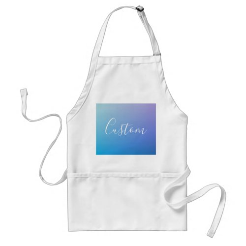 Modern Editable Script Writing  Colorful Ombre Adult Apron