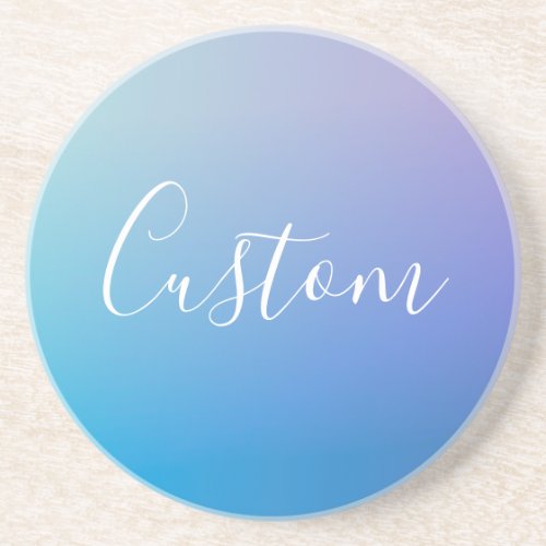 Modern Editable Script Writing  Colorful Ombre Coaster