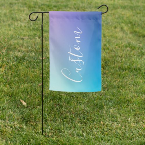 Modern Editable Script Writing  Colorful Ombre Garden Flag