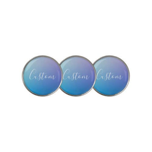 Modern Editable Script Writing  Colorful Ombre Golf Ball Marker
