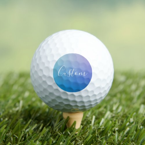 Modern Editable Script Writing  Colorful Ombre Golf Balls