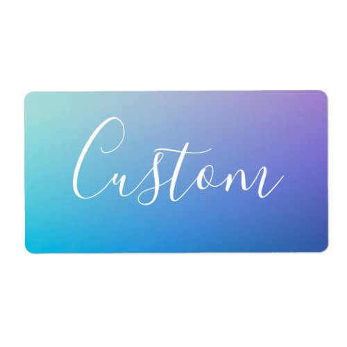 Modern Editable Script Writing  Colorful Ombre Label