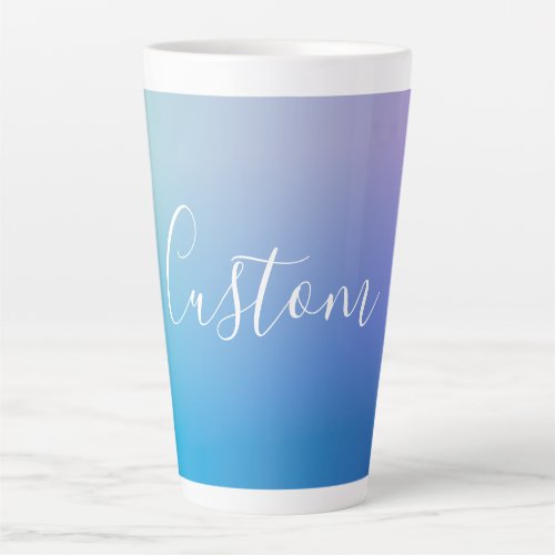 Modern Editable Script Writing  Colorful Ombre Latte Mug