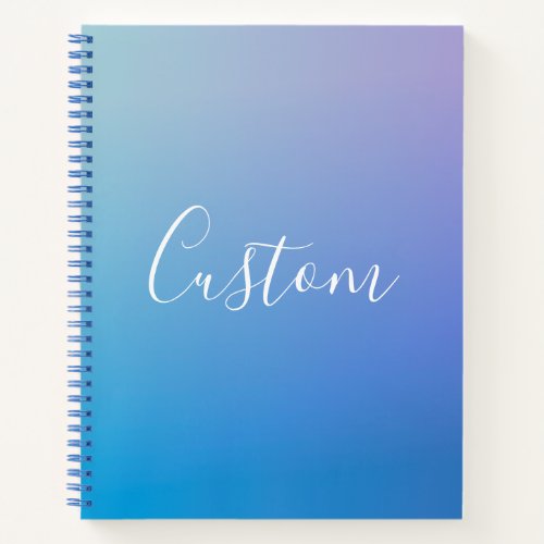 Modern Editable Script Writing  Colorful Ombre Notebook