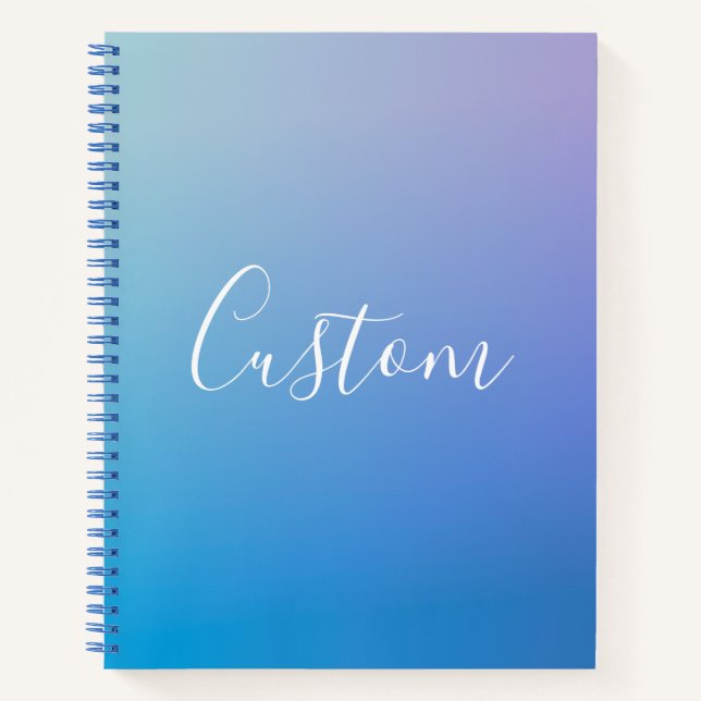 Modern Editable Script Writing | Colorful Ombre Notebook (Front)