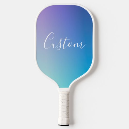 Modern Editable Script Writing  Colorful Ombre Pickleball Paddle