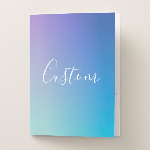 Modern Editable Script Writing  Colorful Ombre Pocket Folder