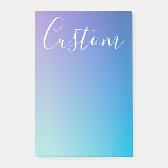Modern Editable Script Writing | Colorful Ombre Post-it Notes (Front)