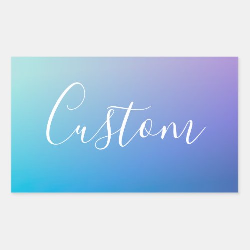 Modern Editable Script Writing  Colorful Ombre Rectangular Sticker