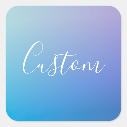 Modern Editable Script Writing  Colorful Ombre Square Sticker