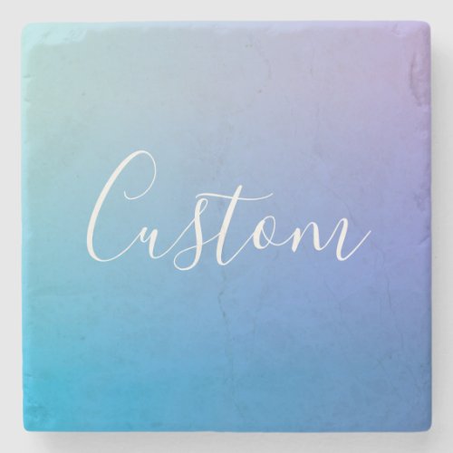 Modern Editable Script Writing  Colorful Ombre Stone Coaster
