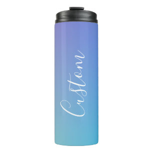 Modern Editable Script Writing Colorful Ombre Thermal Tumbler