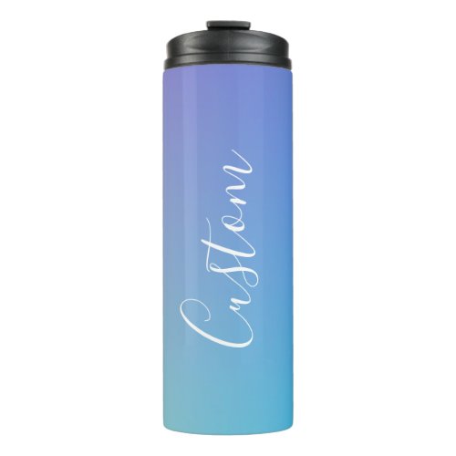 Modern Editable Script Writing  Colorful Ombre Thermal Tumbler