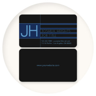 Modern Editable Shapes & Colors Blue and Black Business Card