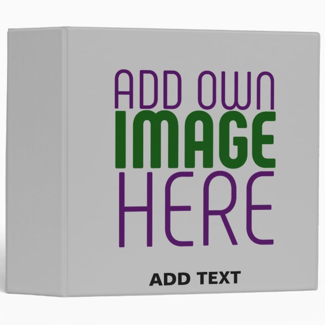 MODERN EDITABLE SIMPLE ASH IMAGE TEXT TEMPLATE 3 RING BINDER (Front/Spine)