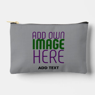 MODERN EDITABLE SIMPLE ASH IMAGE TEXT TEMPLATE ACCESSORY POUCH