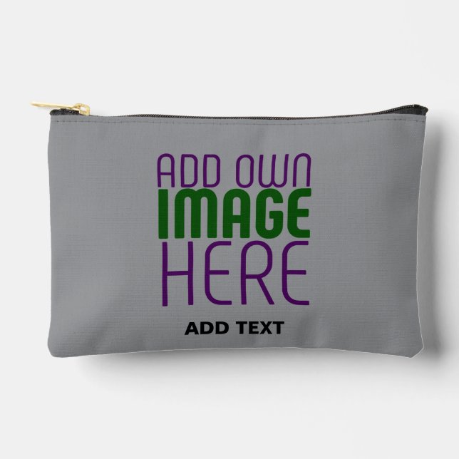 MODERN EDITABLE SIMPLE ASH IMAGE TEXT TEMPLATE ACCESSORY POUCH (Front)