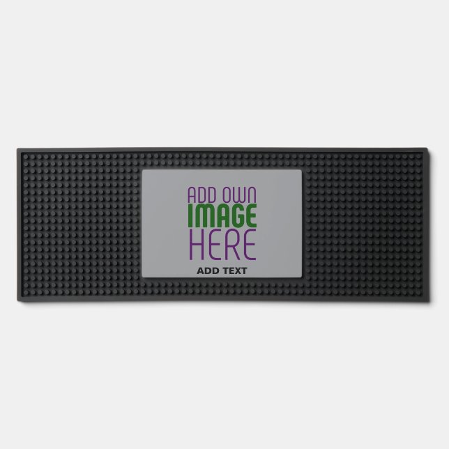 MODERN EDITABLE SIMPLE ASH IMAGE TEXT TEMPLATE BAR MAT  (Front)