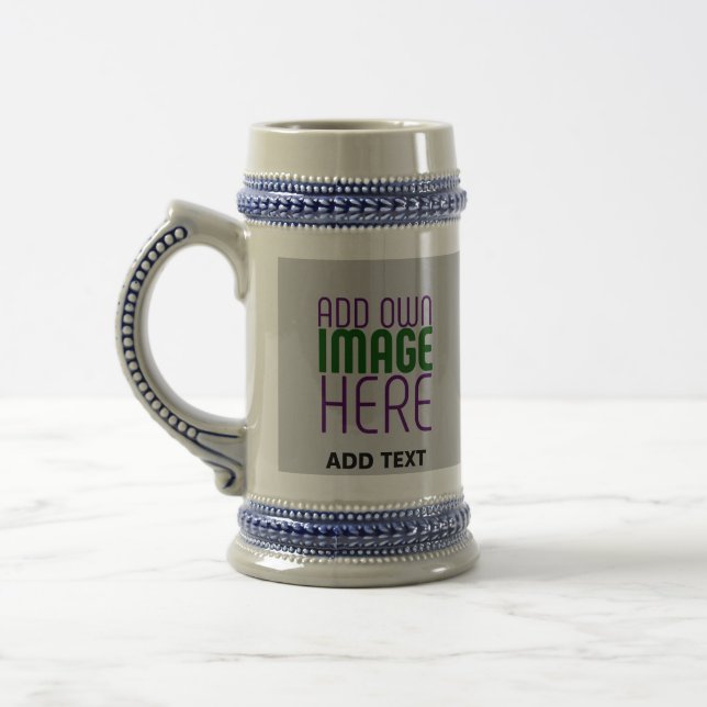 MODERN EDITABLE SIMPLE ASH IMAGE TEXT TEMPLATE BEER STEIN (Left)