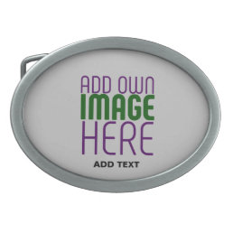 MODERN EDITABLE SIMPLE ASH IMAGE TEXT TEMPLATE BELT BUCKLE