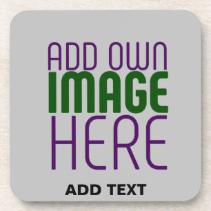 MODERN EDITABLE SIMPLE ASH IMAGE TEXT TEMPLATE BEVERAGE COASTER