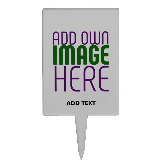 MODERN EDITABLE SIMPLE ASH IMAGE TEXT TEMPLATE CAKE TOPPER (Front)