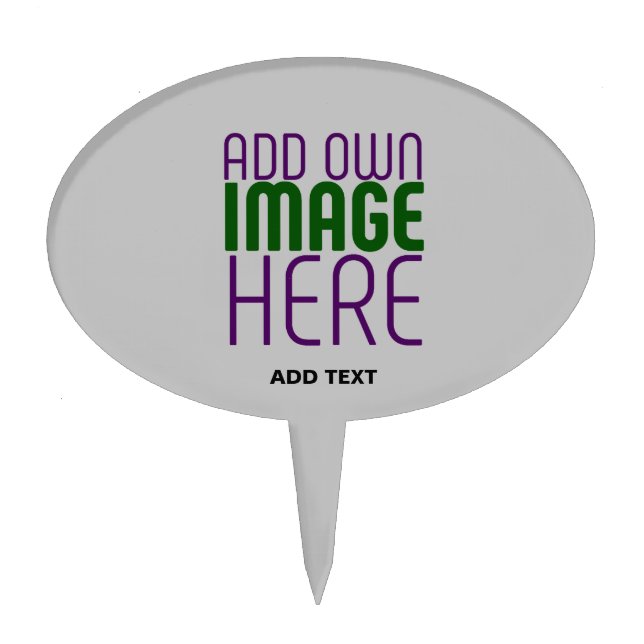 MODERN EDITABLE SIMPLE ASH IMAGE TEXT TEMPLATE CAKE TOPPER (Front)
