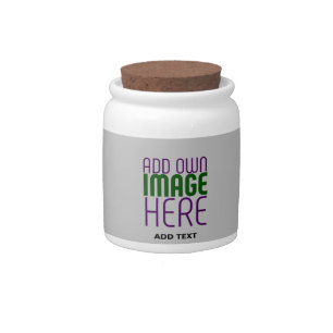 MODERN EDITABLE SIMPLE ASH IMAGE TEXT TEMPLATE CANDY JAR