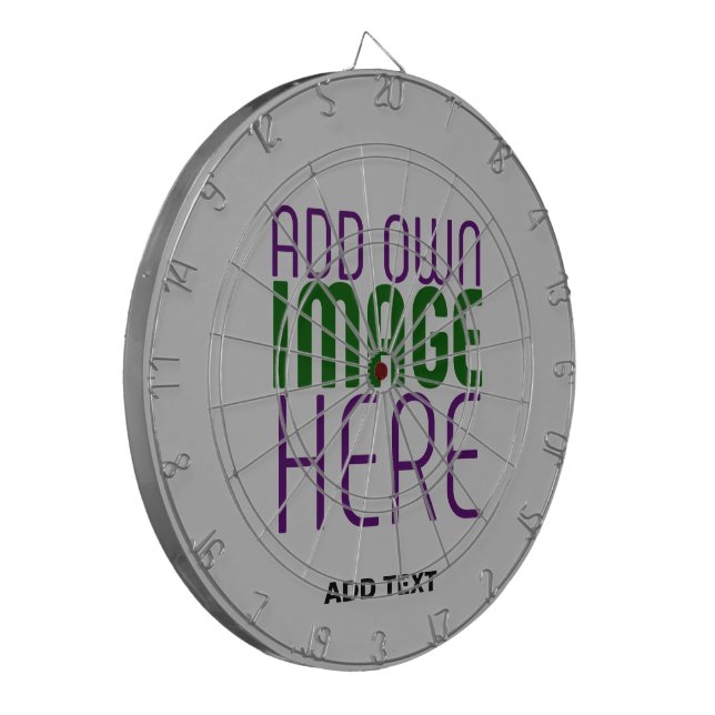 MODERN EDITABLE SIMPLE ASH IMAGE TEXT TEMPLATE DART BOARD (Front Left)