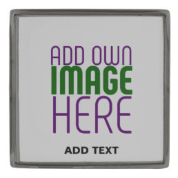MODERN EDITABLE SIMPLE ASH IMAGE TEXT TEMPLATE GUNMETAL FINISH LAPEL PIN