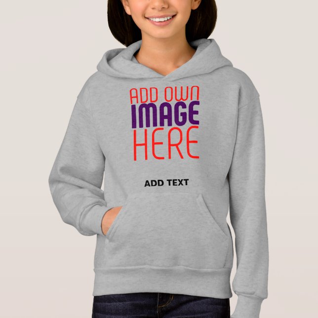MODERN EDITABLE SIMPLE ASH IMAGE TEXT TEMPLATE HOODIE (Front)