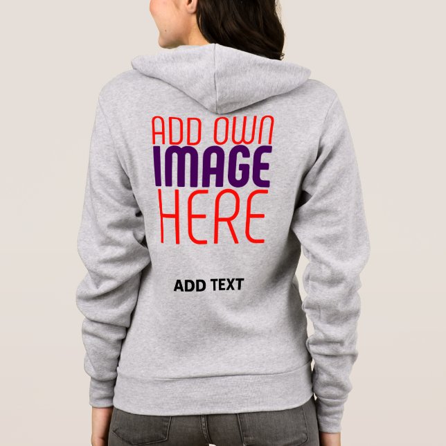 MODERN EDITABLE SIMPLE ASH IMAGE TEXT TEMPLATE HOODIE (Back)